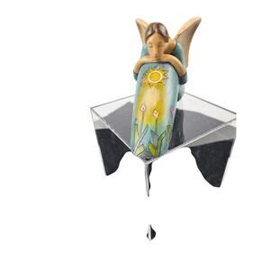 Angel Chin on Knees in Field with Flowers and Sun figure by Roman Inc